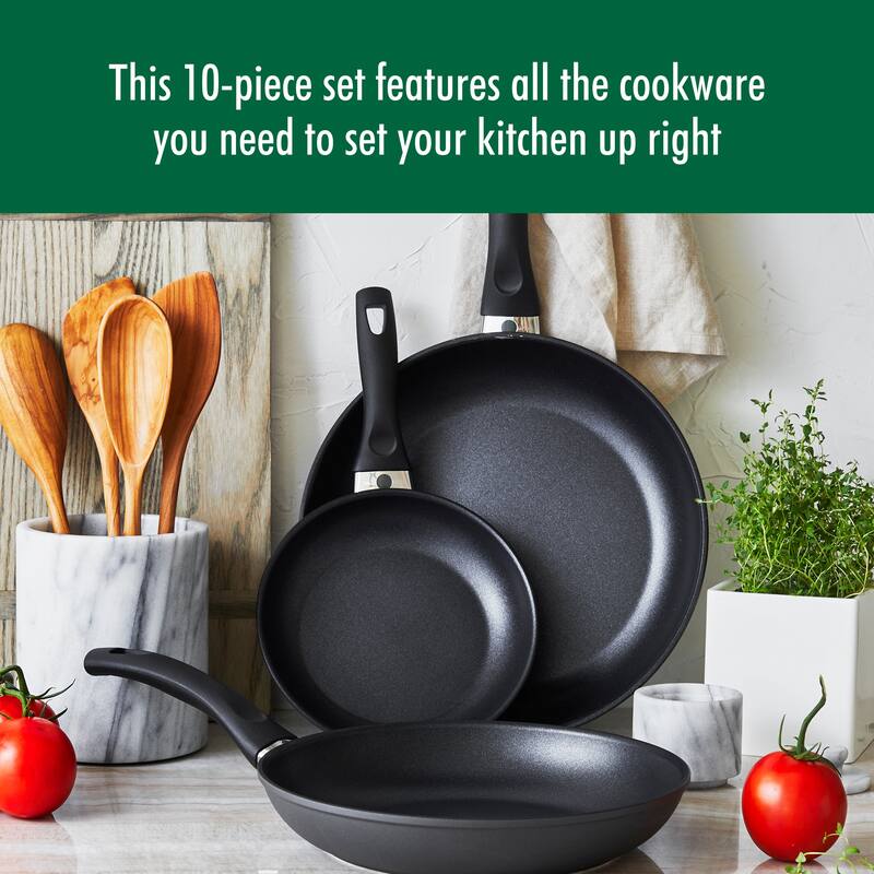 BALLARINI Arezzo by HENCKELS 10-pc Nonstick Cookware Set, Made In Italy - Black