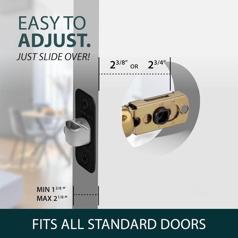 Mega Handles 2-Way Adjustable Door Latch | Universal Half Moon Spindles | For Hidden & Interior Door Lock Systems