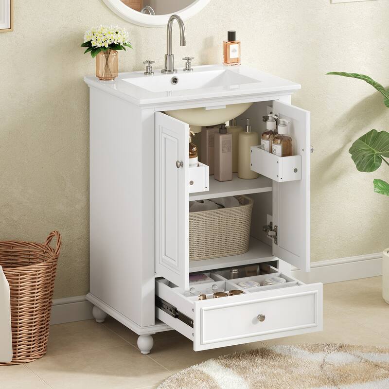 Soft Closing Doors Bathroom Vanity Cabinet with Ceramic Sink