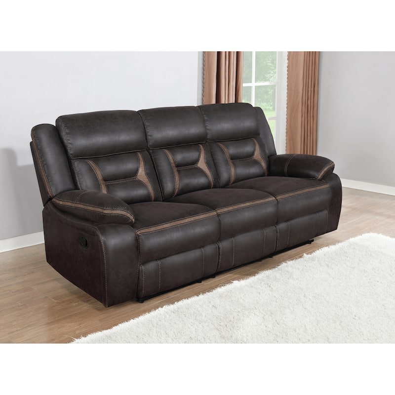 Brazelton Greer Upholstered Tufted Sofa - Dark Brown