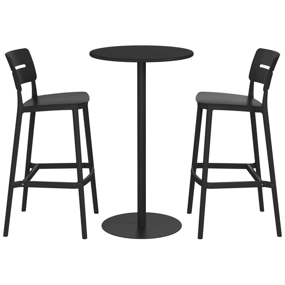 Frond and Form 2-Person Outdoor Round Dining Set Bar Height