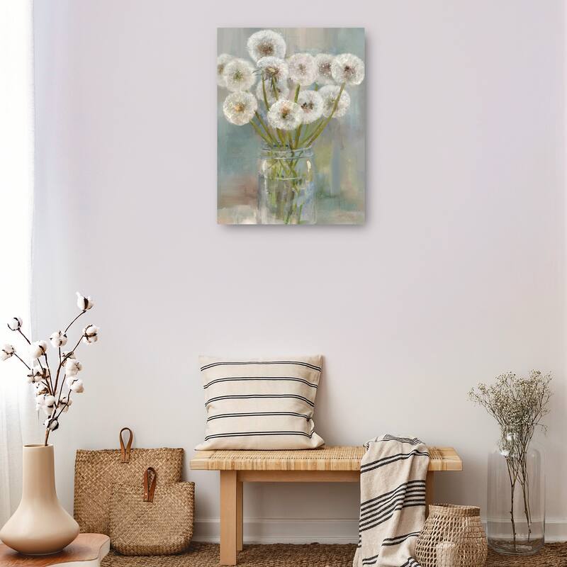Mason Jar Wishes II By Studio Arts Canvas Art Print