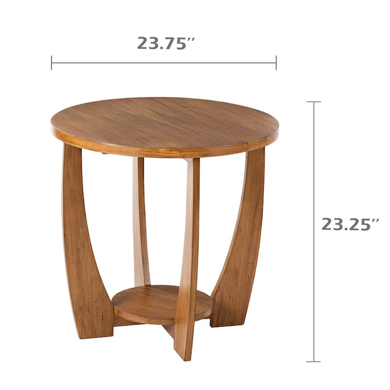 COZAYH Rustic Farmhouse End Table with Storage Shelf, French Country