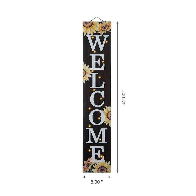Glitzhome 42"H Fall Lighted Wooden Porch Sign
