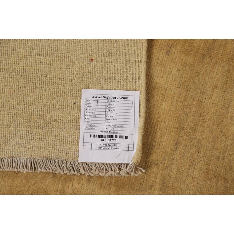 Contemporary Gabbeh Oriental Foyer Rug Handmade Modern Wool Carpet - 2'7"x 4'1"