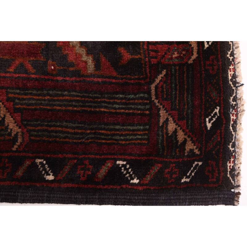 ECARPETGALLERY Hand-knotted Teimani Dark Burgundy Wool Rug - 4'0 x 6'9