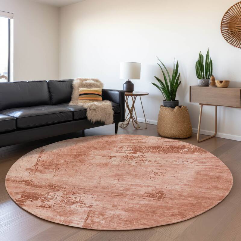 Premium Washable Super Soft Casual Abstract Mayfield Rug - Paprika - 8' x 8'