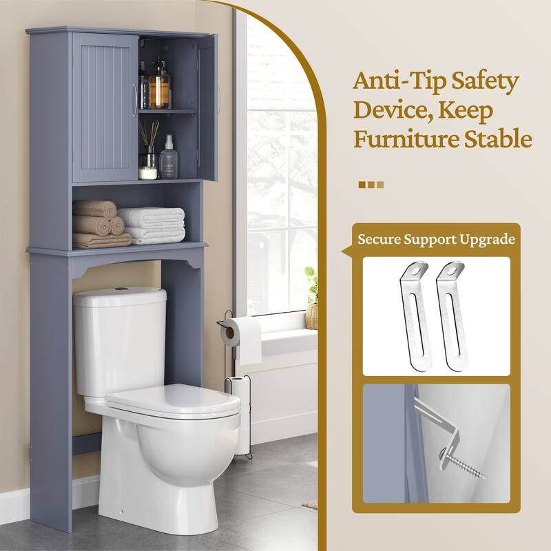 Yaheetech Bathroom Space Saving Organizer Over-the -Toilet with Adjustable Shelf for Bathroom