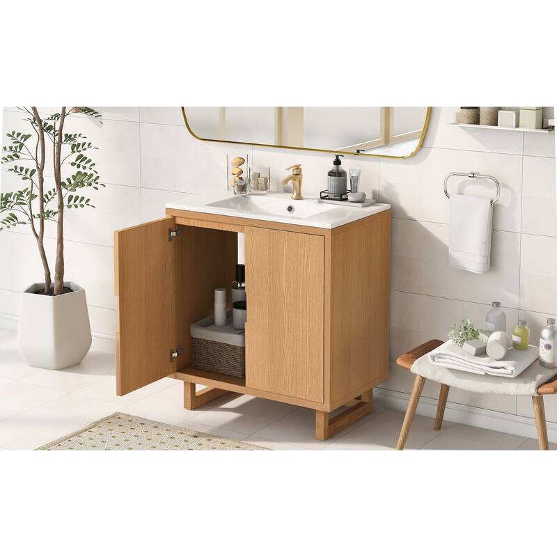Bathroom Storage Vanity with Sink & 2 Doors