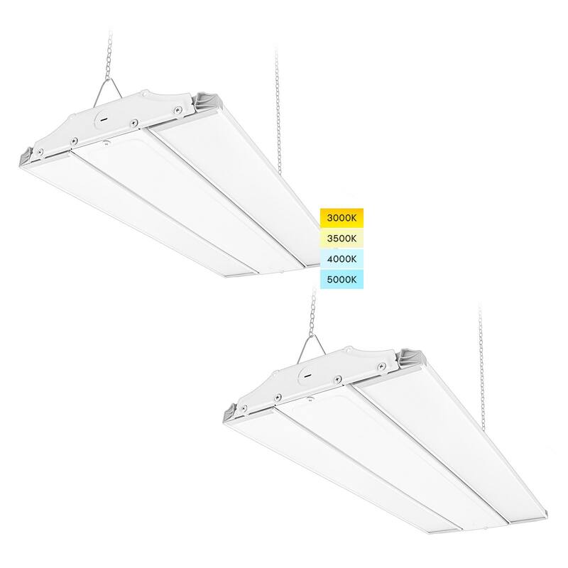 Luxrite 2FT Linear High Bay LED Shop Lights, 165/190/220W, Up to 30000LM, 4CCT, 0-10V Dimmable, 120-277V, DLC, UL 2 Pack - 4 Color Selectable
