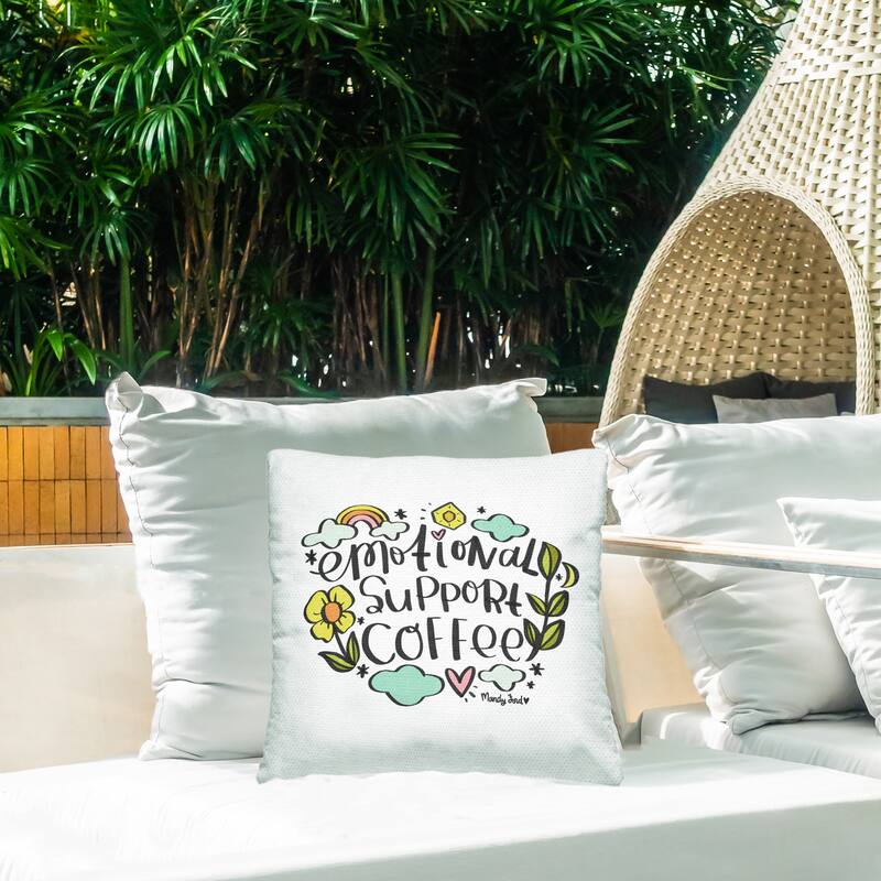 Stupell Motivational Support Coffee Printed Outdoor Throw Pillow Design by Mandy Ford Art + Illustration