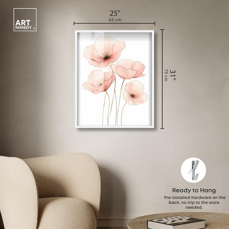 Pink Petal light Shadowbox by Art Remedy