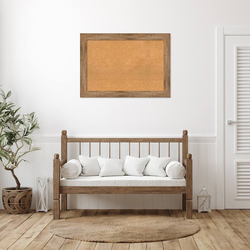 Owl Brown Wood Framed Natural Corkboard Bulletin Board