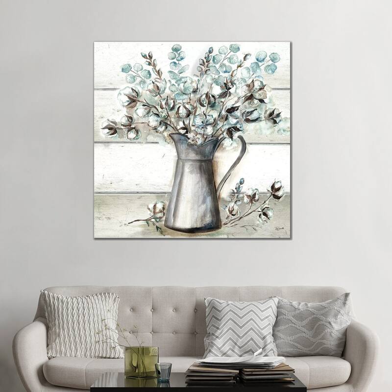 iCanvas "Farmhouse Cotton Tin Pitcher" by Tre Sorelle Studios Canvas Print