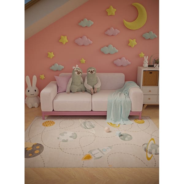 slide 2 of 4, Ginza Six Washable Space Adventures Wanderlust Kids Rug