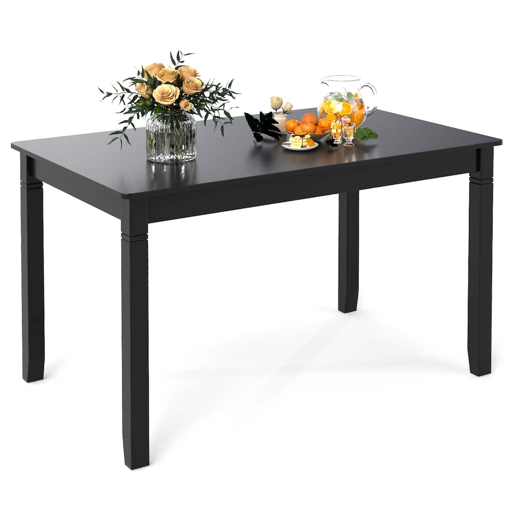 Gymax 48'' Wooden Dining Table for 4 People w/ Rubber Wood Legs