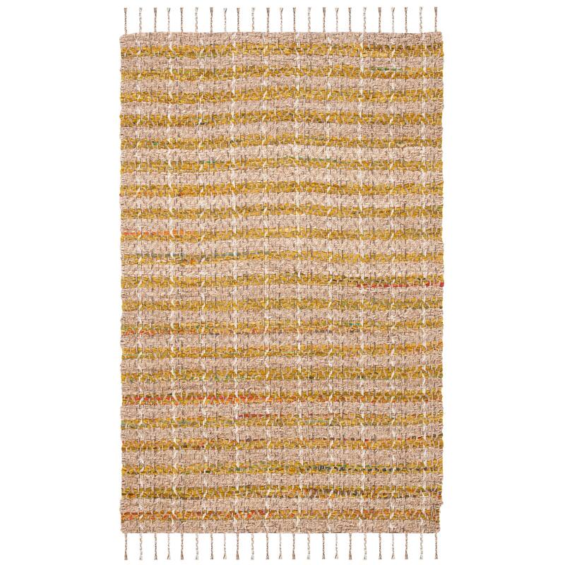 SAFAVIEH Handmade Cape Cod Lonnie Jute & Cotton Braided - 6' x 6' Square - Gold/Natural - Square