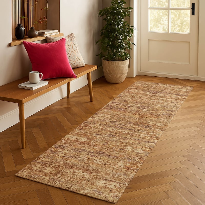 Machine Washable Indoor/ Outdoor Traditional Harmony Chantille Rug