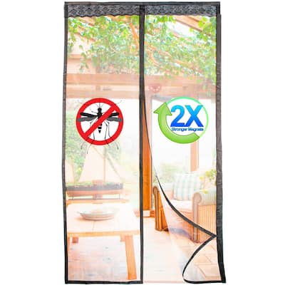 Magnetic Fiberglass Mesh Screen Door - Heavy-Duty Hands-Free Easy Walk Through Closure for Patio & Pets - regular