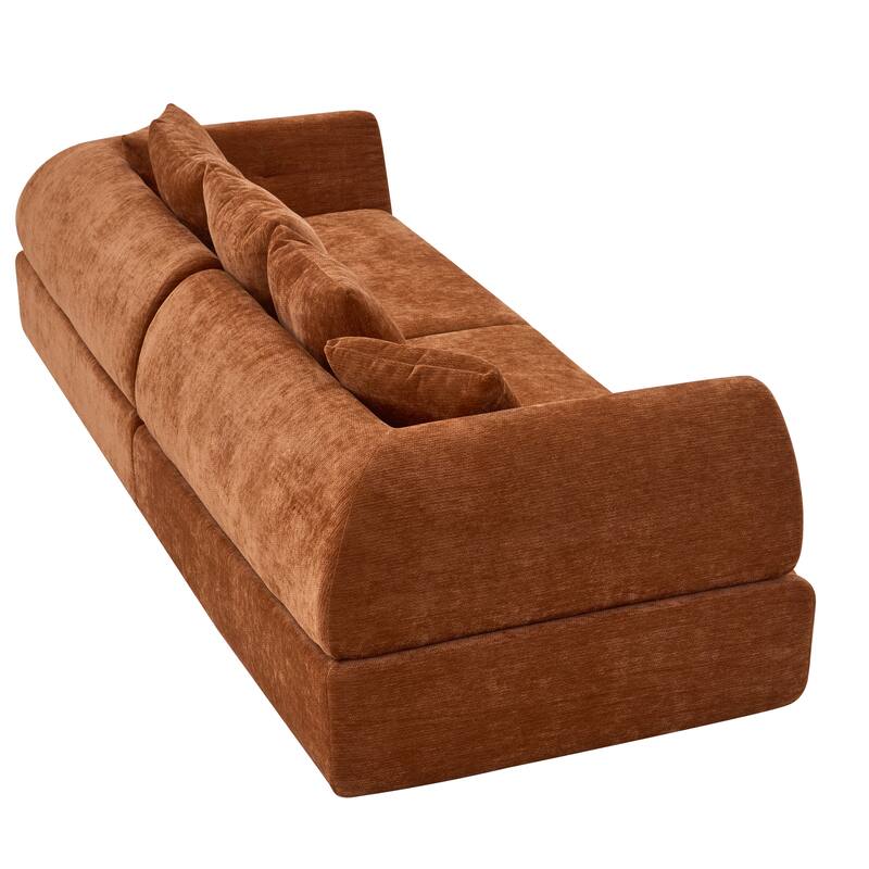 Cloud Modular Sectional Sofa, Boneless Sectional Couch with Ottoman, Modern Lounge Sofa