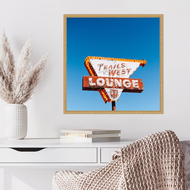 Trails West Lounge by Bethany Young Framed Canvas Wall Art Print - Sylvie Bright Gold