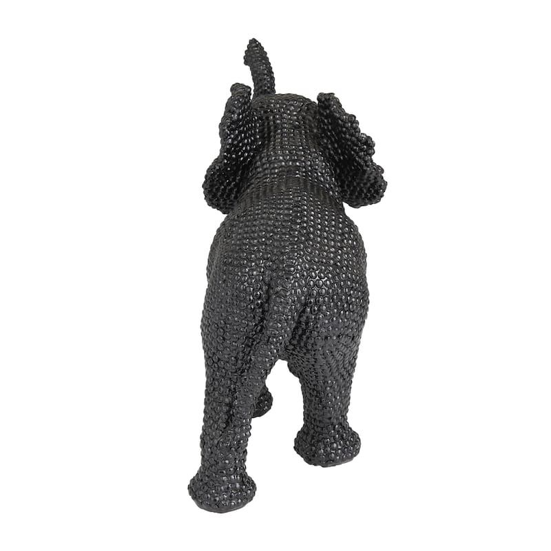 Polystone Elephant Decorative Sculpture - Black - Roche River Decor