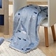 preview thumbnail 4 of 6, Lambs & Ivy Bubbles & Squirt Blue Ocean/Aquatic Whale Soft Fleece Baby Blanket