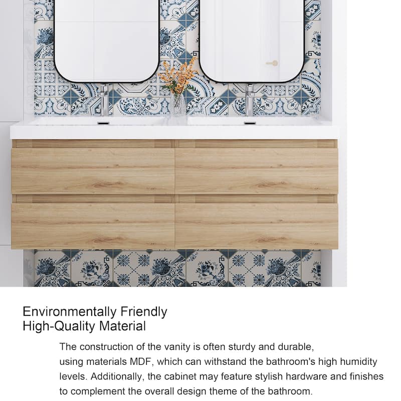 Floating Bathroom Vanity with two Resin Top