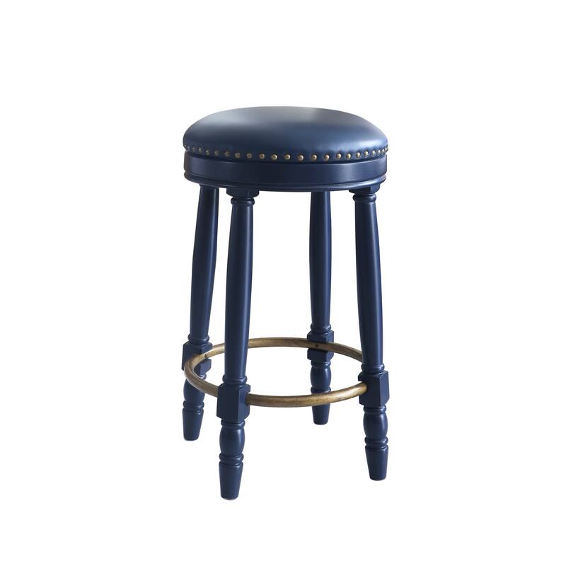 Bar Stools Set of 2,360 Degree Swivel, Accent Wooden Swivel Seat Counter Height Bar Stool,Leather Upholstered Design(Height 26")