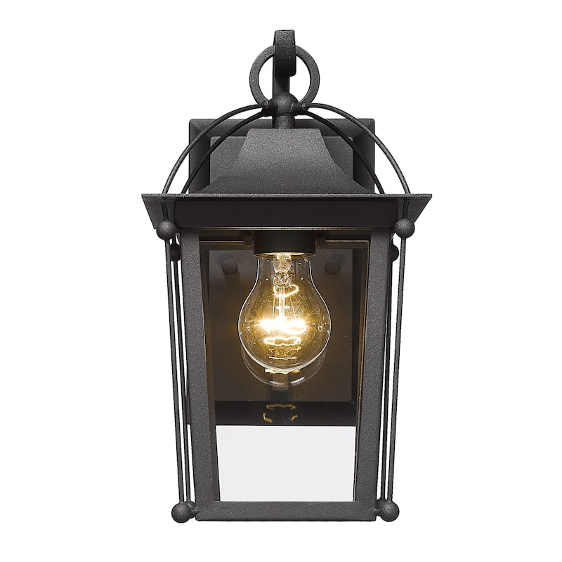 Brigham Large Wall Sconce - Outdoor - Natural Black with Clear Glass