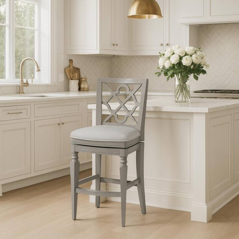 Maven Lane 26" Highland Swivel Counter Height Kitchen Stool - Aged Grey