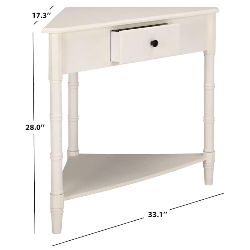 SAFAVIEH Calla Grey Corner Table - 33.9" x 17.3" x 28" - 34"W x 17"D x 28"H