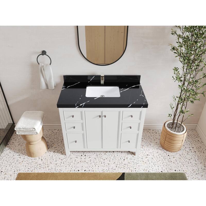 Willow Collections 42 in. W x 22 in. D Chicago Single Sink Bathroom Vanity with Countertop