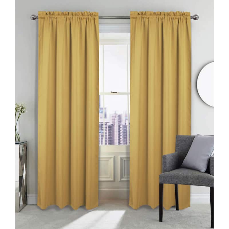 Twilight Room Darkening Rod Pocket Window Curtain 84" - Sesame