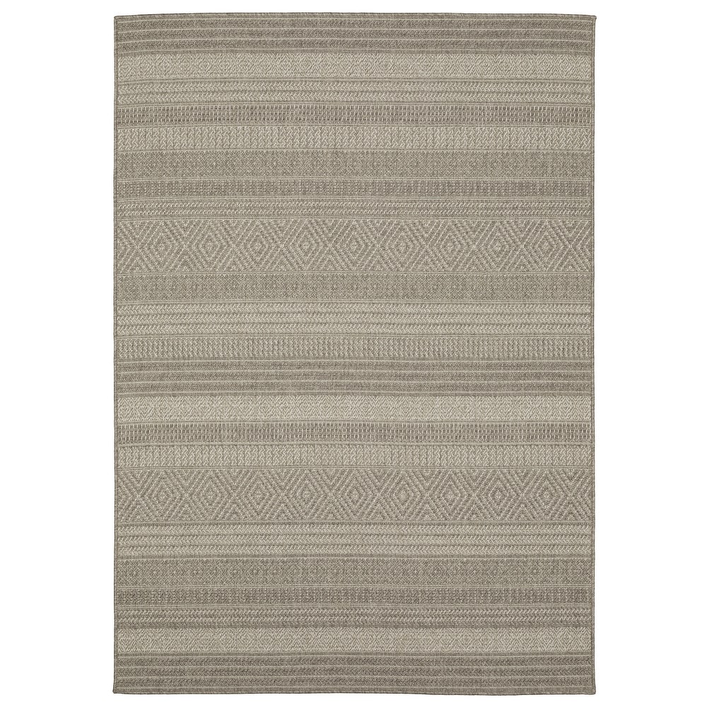 Style Haven Calayan Woven Stripe Grey Ultimate Performance Area Rug~