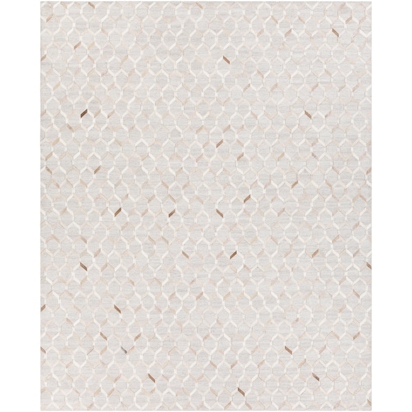 slide 2 of 40, Hand-Crafted Esplanade Viscose & Hair-on-hide Area Rug 8' x 10' - Tan - Rectangle