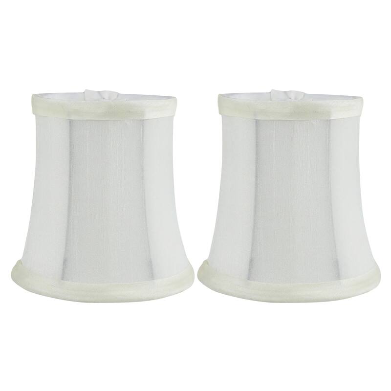 Meriville Chandelier Lamp Shades, 3-inch by 4.5-inch by 4.5-inch, Clip-on - Set of 2 - Eggshell
