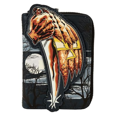 Halloween Michael Myers Jack-O'-Lantern Glow Zip Around Wallet