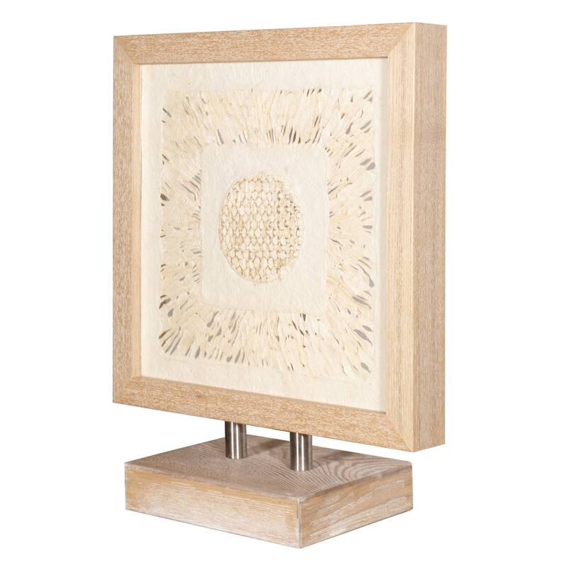HUJI Handmade Paper Mache Art Shadow Box Desktop Decor With Stand