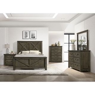 Picket House Furnishings Memphis King Panel 5PC Bedroom Set in Grey ...