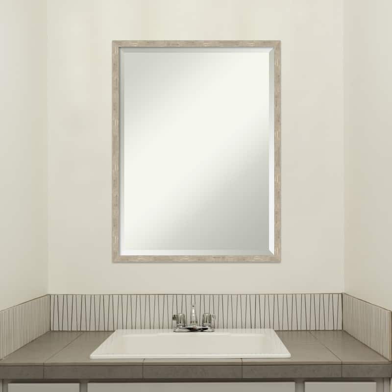 Imprint Beveled Wood Framed Bathroom Vanity Wall Mirror