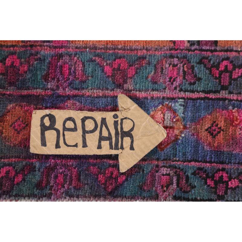 Over-Dyed Sirjan Persian Vintage Runner Rug Handmade Wool Carpet - 3'11"x 9'10"