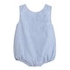 preview thumbnail 2 of 2, Classic Dark Blue Seersucker Bubble Romper