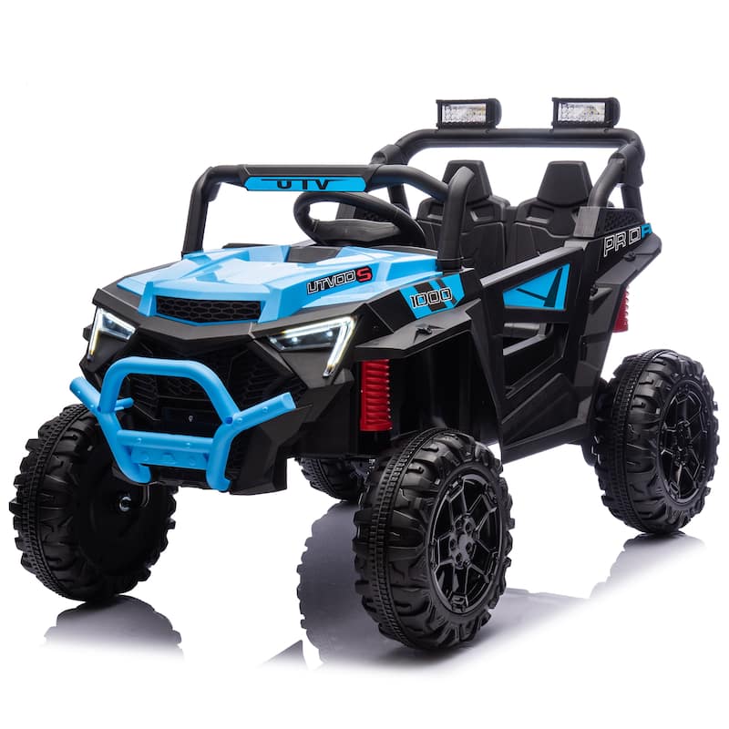 24V Kids Electric UTV Ride-On for Ages 3+, 400W with Remote Control & Bluetooth - Blue