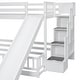 preview thumbnail 17 of 17, Twin over Twin Bunk Bed with Safety Guardrails,Pine Solid Wooden Kids Beds with Slide and Storage Staircase