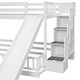 preview thumbnail 8 of 8, White Twin over Twin Bunk Bed with Safety Guardrails, Kids Beds with Slide and Storage Staircase