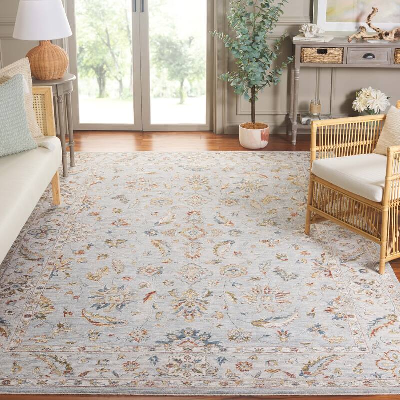 SAFAVIEH Persian Luca Traditional Polyester Rug - 10' x 13' - Blue/Grey