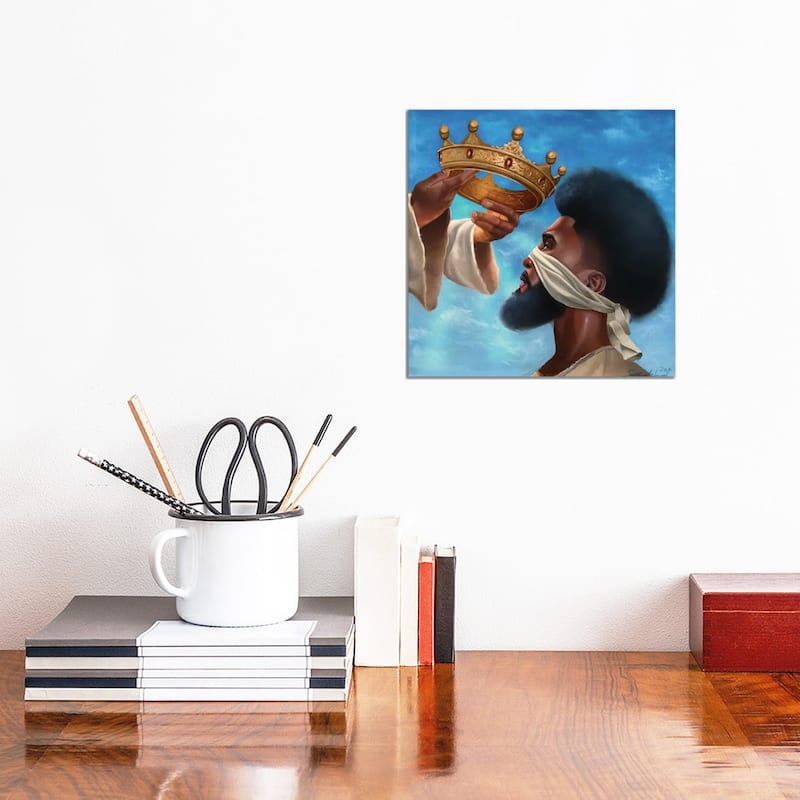 iCanvas "Crown Me Lord (Man)" by Salaam Muhammad Canvas Print - 12x12x0.75
