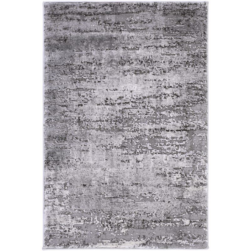 Livabliss Duncan Grey Distressed Abstract Area Rug
