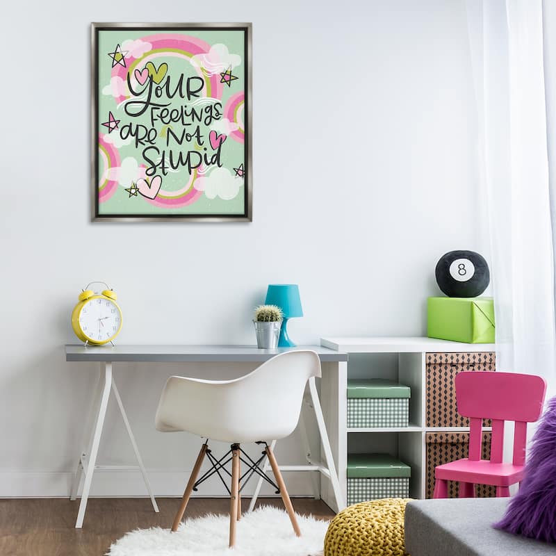 Stupell Your Feelings Are Not Stupid Framed Floater Canvas Wall Art Design By Mandy Ford Art + Illustration